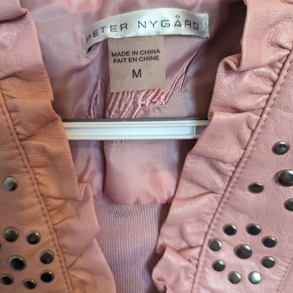 Pearl Pink STUDDED LEATHER & Knit Jacket! | M | Nygard | EUC - Picture 4 of 9